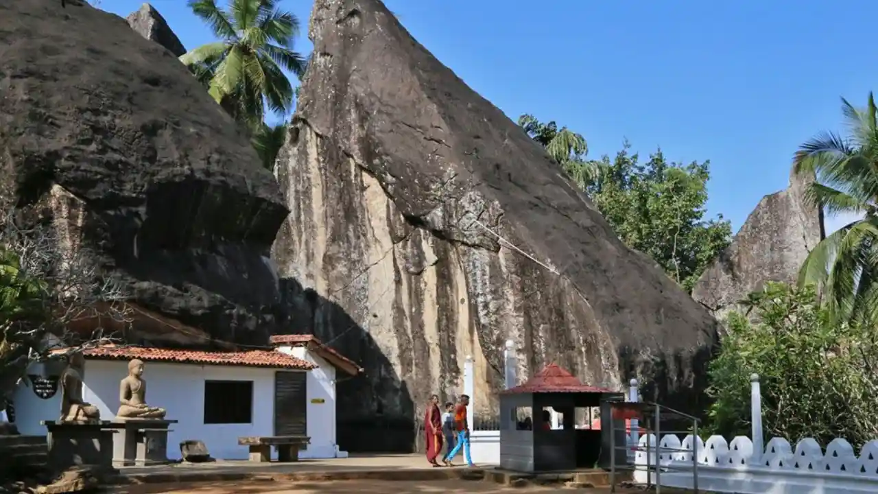 Aluvihare Rock Temple and ancient Buddhist heritage site in Matale, Sri Lanka