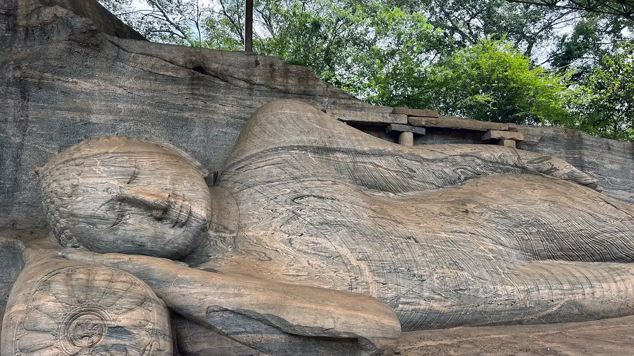 Gal Vihara rock-cut Buddha statues in Polonnaruwa Sri Lanka – ancient Buddhist sculptures in the Cultural Triangle