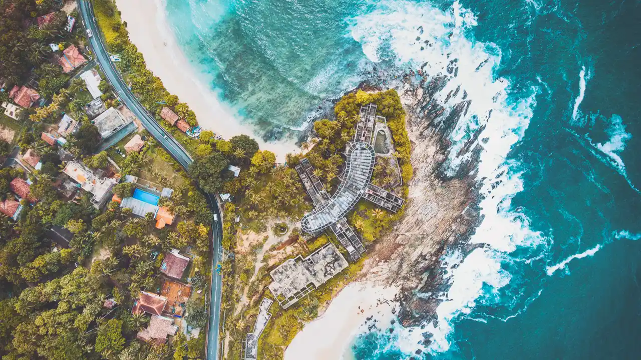 Tangalle beach destination and tropical coastline in southern Sri Lanka