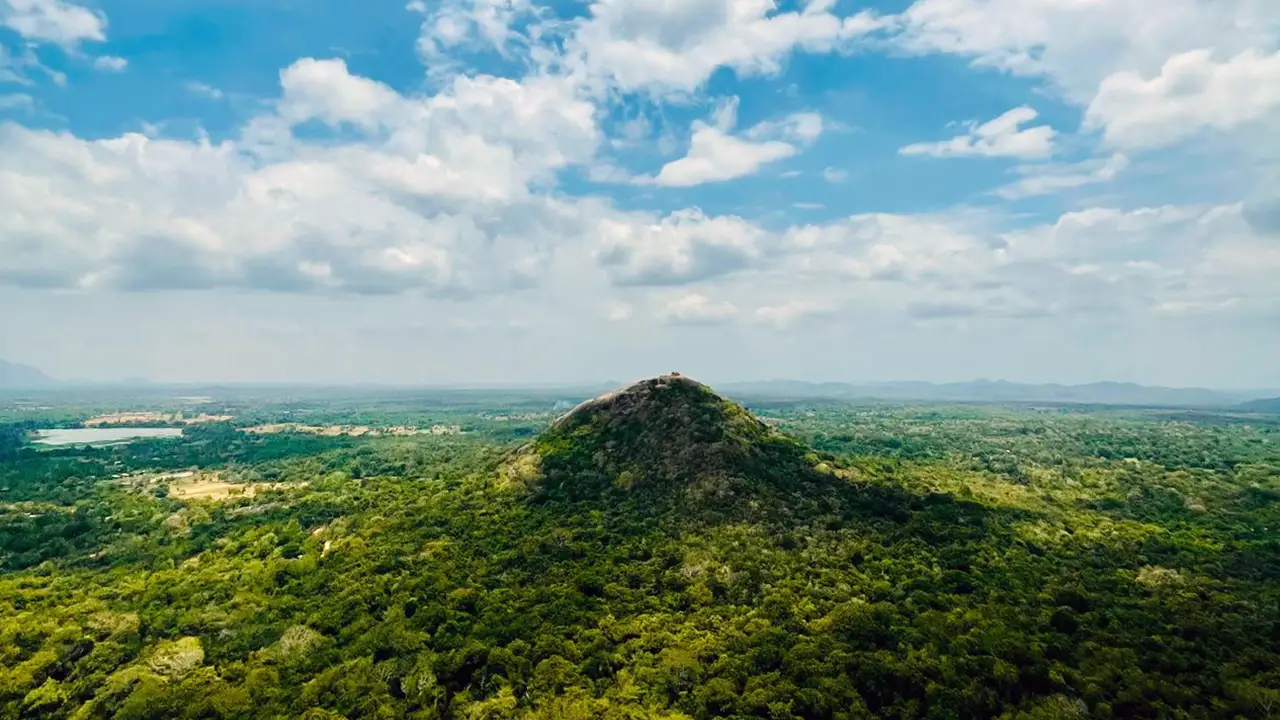 **Views over Sri Lanka’s Cultural Triangle – scenic landscape from Mihintale, Sri Lanka**
