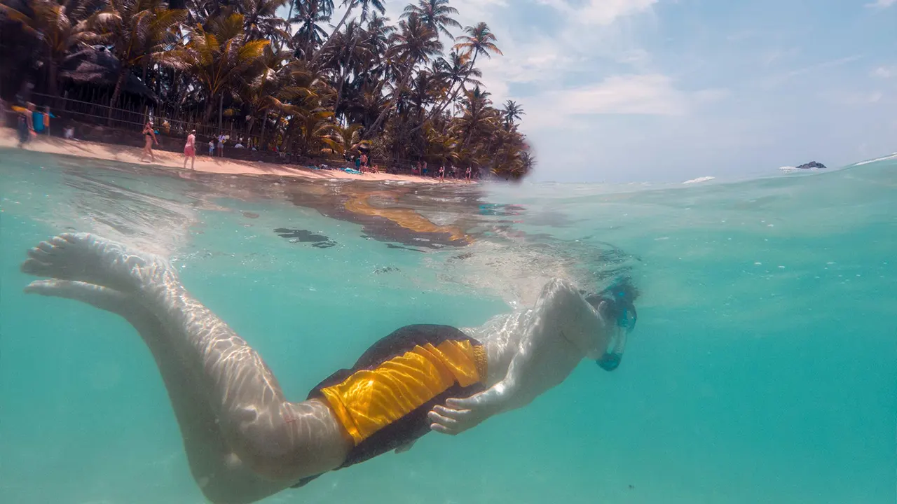 Marine sanctuary coastline in Sri Lanka