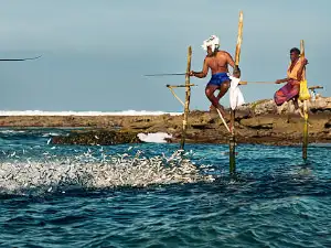 Quiet fishing village in Ahangama, Sri Lanka