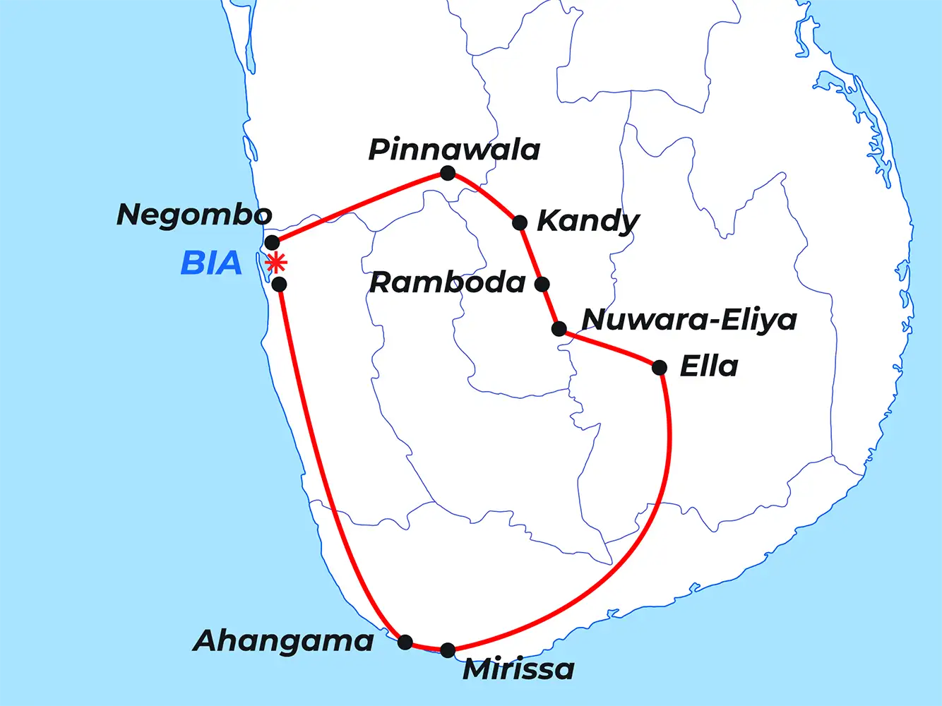 Map of the Baby-Friendly Holidays route