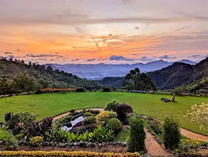 Hunas Falls Hotel, a small luxury resort surrounded by misty hills and tea country near Sembuwatta