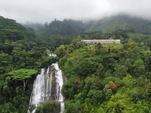 Private candlelit terrace dinner for two at Hunas Falls Hotel with mountain views