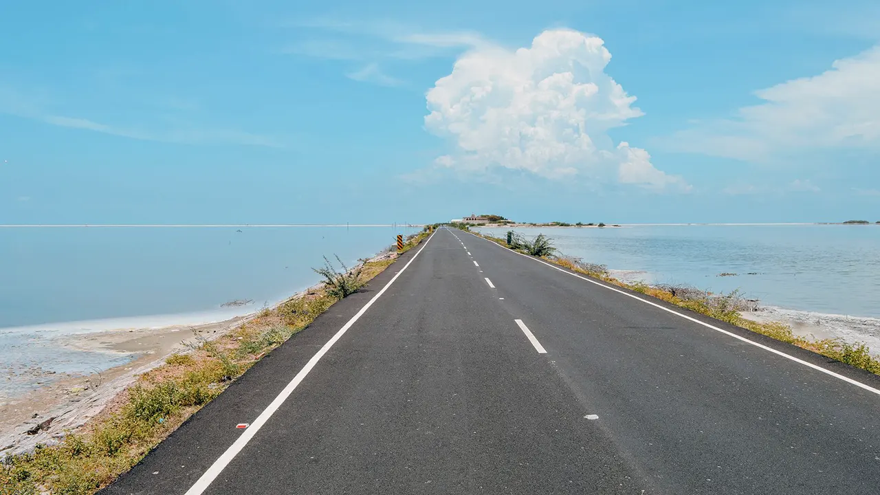 Jaffna road system in northern Sri Lanka