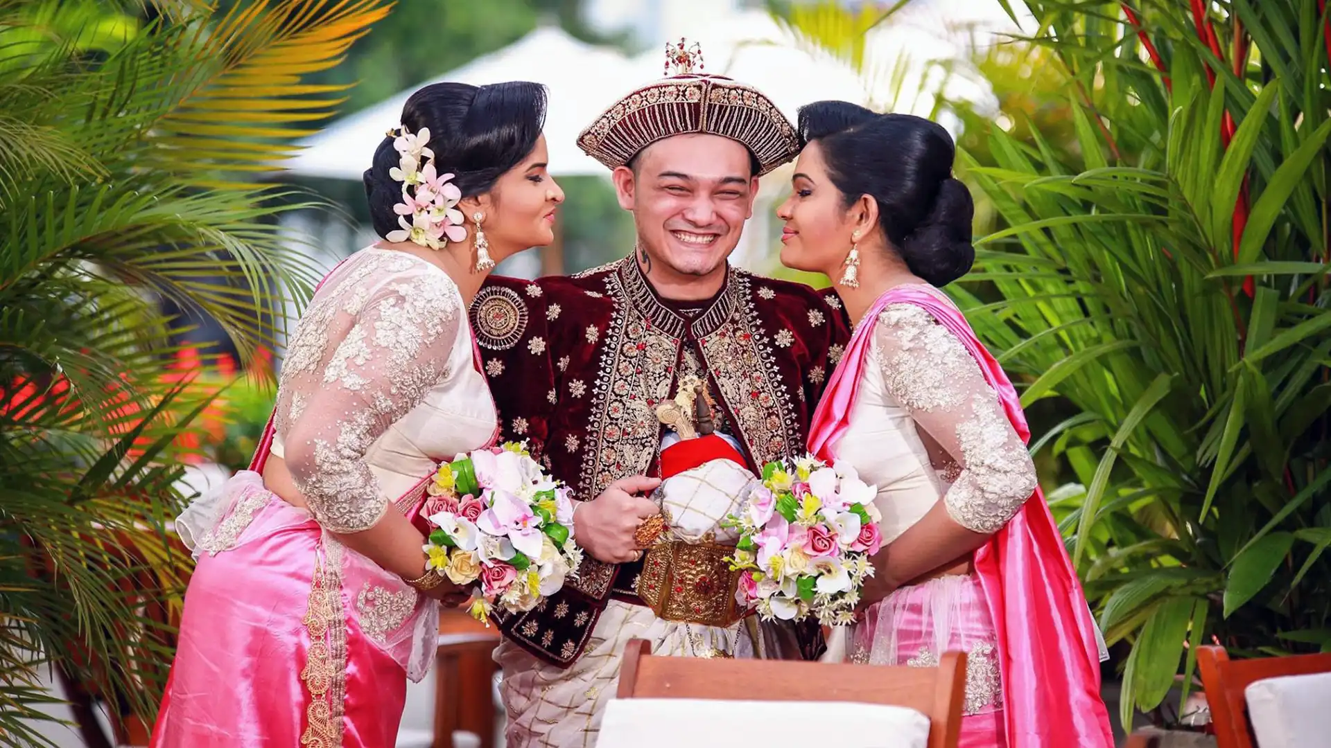 Kandyan Bridal Couple in Traditional Sri Lankan Wedding Attire – Sri Lanka Travel Tours