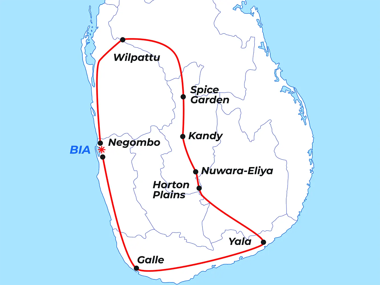 Map of the Leopard Safari route