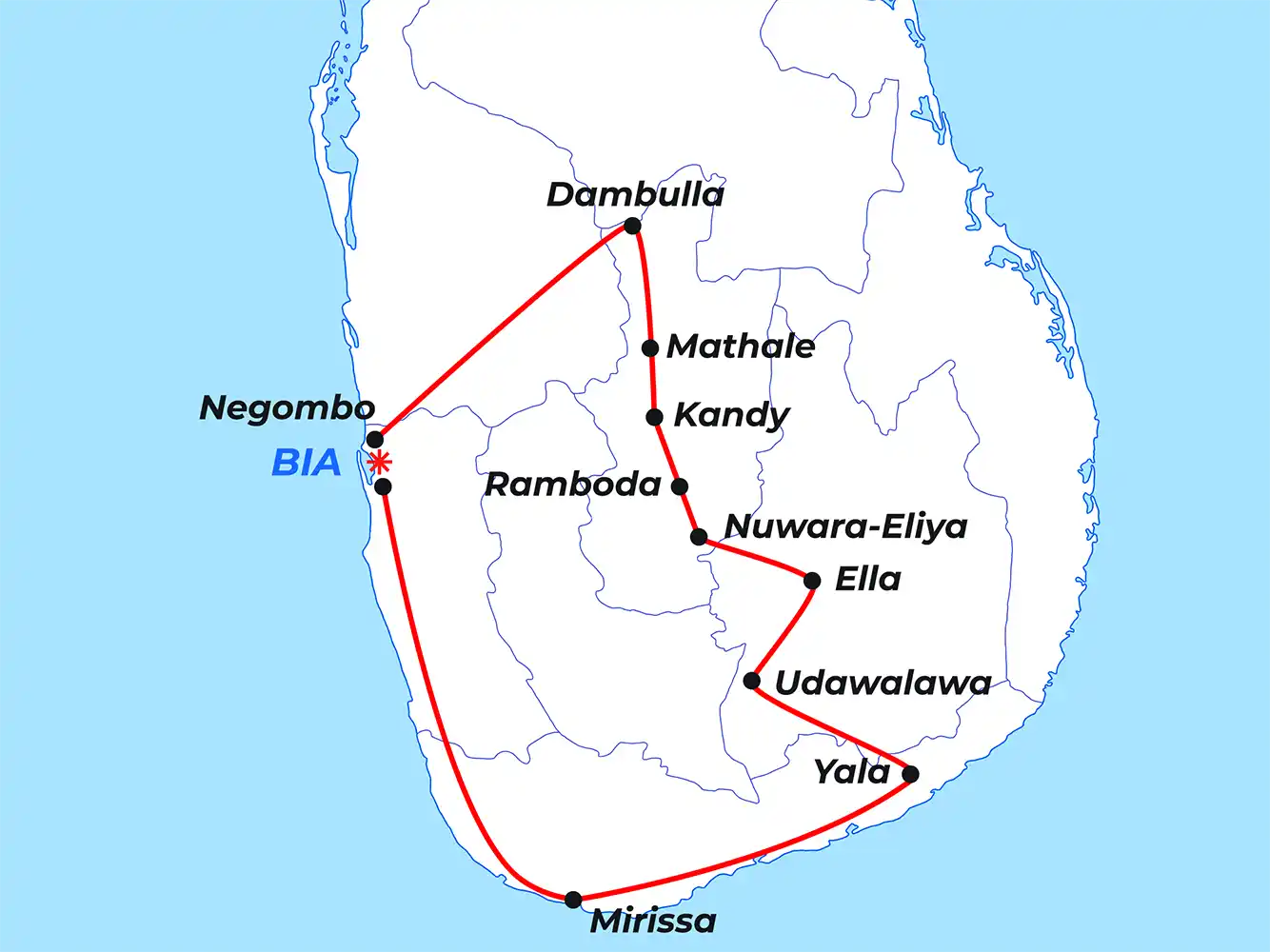 Map of the Luxury Wildlife Experience route