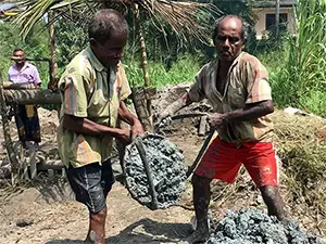 Traditional Sri Lankan gem mine with gemstone mining experience and local gem workers
