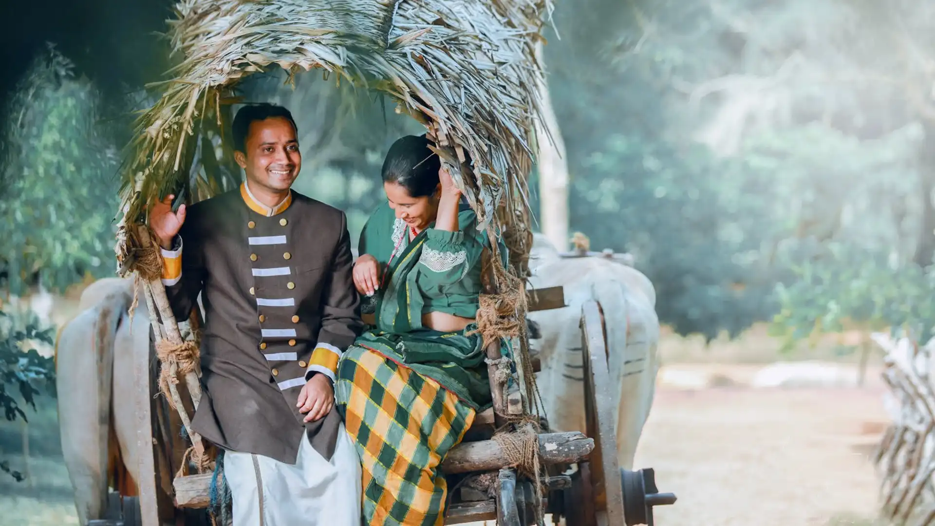 Sri Lankan Wedding Couple Riding a Traditional Bullock Cart – Sri Lanka Travel Tours