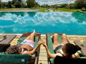 Water Garden Sigiriya 5-star resort pool and private villas set in tropical gardens, Sri Lanka